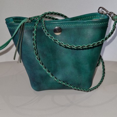 Mini Sac Vert Zêta en cuir  Boutique 2