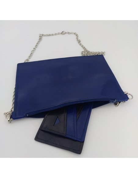 Pochette plate et porte-carte bleu électrique assortis  Pochettes & Besaces