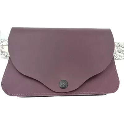 Pochette Plate Cuir couleur Aubergine Pochettes & Besaces