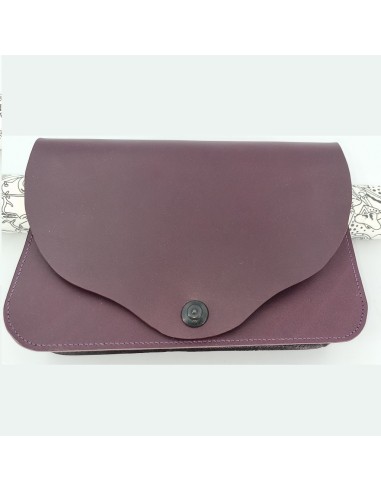 Pochette Plate Cuir couleur Aubergine  Pochettes & Besaces