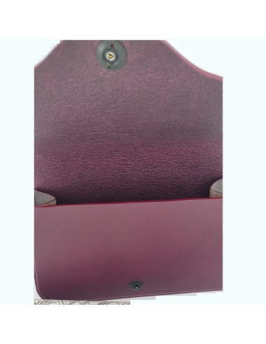 Pochette Plate Cuir couleur Aubergine  Pochettes & Besaces