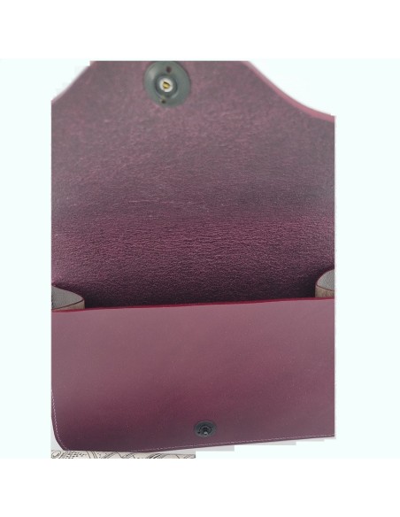 Pochette Plate Cuir couleur Aubergine  Pochettes & Besaces