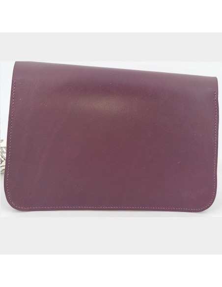 Pochette Plate Cuir couleur Aubergine  Pochettes & Besaces