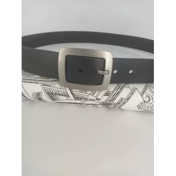 Ceinture KYO Noire 40mm Taille 117cm Ceinture en cuir français