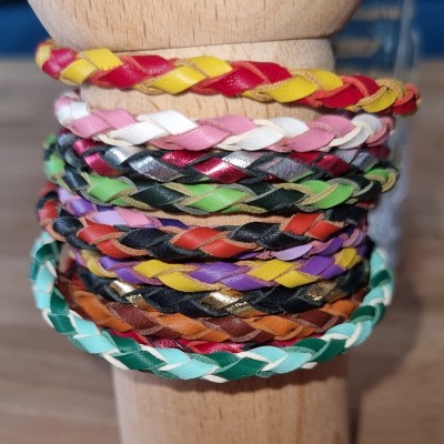 Bracelet tressé rond en cuir Bijou tressé homme ou femme Boutique 2