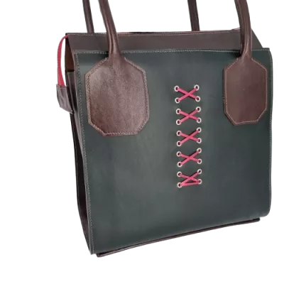 Sac cuir Inspiration Corset vert Sac à main