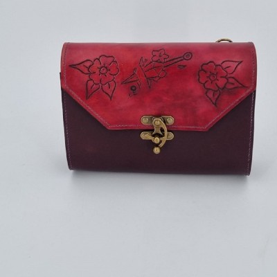 Sac en cuir repoussé Ninja Kunai et fleurs  Boutique 2