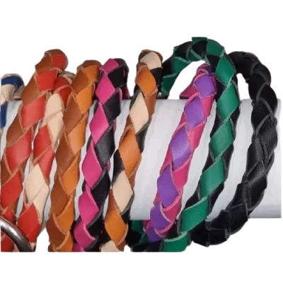 Bracelet cuir tressée large artisanal Bracelet tressé