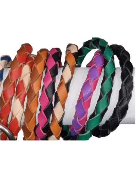 Bracelet cuir tressée large artisanal  Bracelet tressé