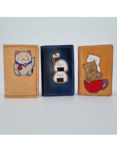 Porte-carte cuir Maneki-Neko Chat chance  Porte-cartes