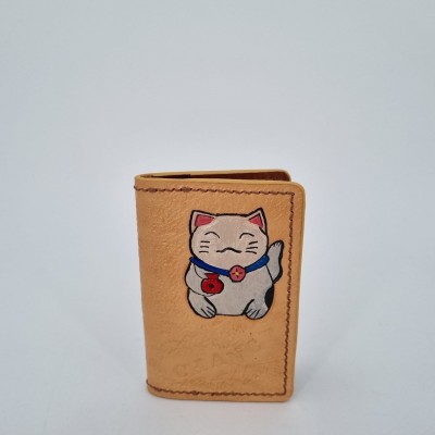 Porte-carte cuir Maneki-Neko Chat chance  Porte-cartes 2
