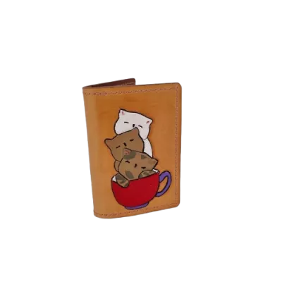 Porte-carte cuir chatons Porte-cartes