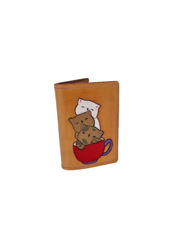 Porte-carte cuir chatons  Porte-cartes