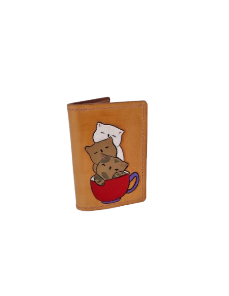 Porte-carte cuir chatons  Porte-cartes