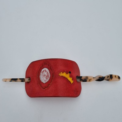 Barrette pour Cheveux en Cuir - Reine  Boutique 2