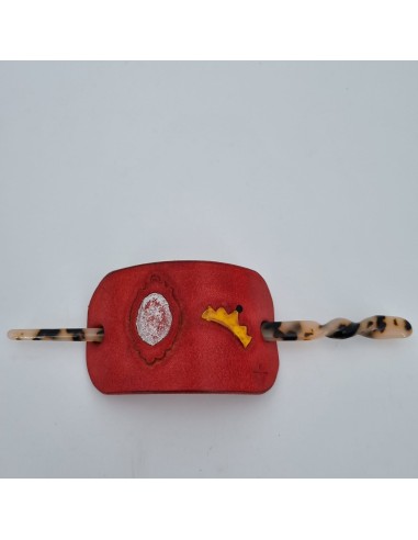 Barrette pour Cheveux en Cuir - Reine  Boutique