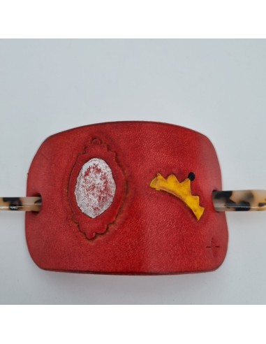Barrette pour Cheveux en Cuir - Reine  Boutique