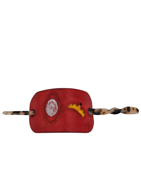 Barrette pour Cheveux en Cuir - Reine  Boutique
