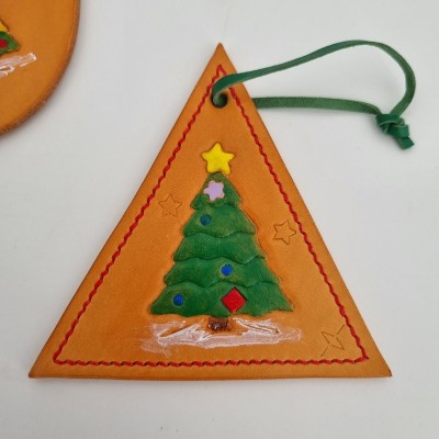 Décorations de Noël en Cuir - Motif Sapin de Noël  Boutique 2