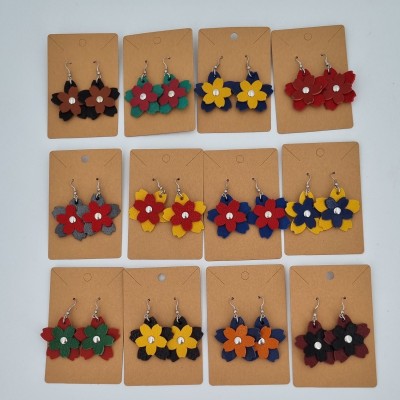 Boucles d’Oreilles en Cuir Sakura  Boutique