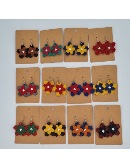 Boucles d’Oreilles en Cuir Sakura  Boutique