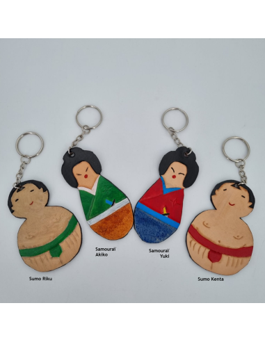Porte-Clés en Cuir Inspirés des Kokeshi  Boutique
