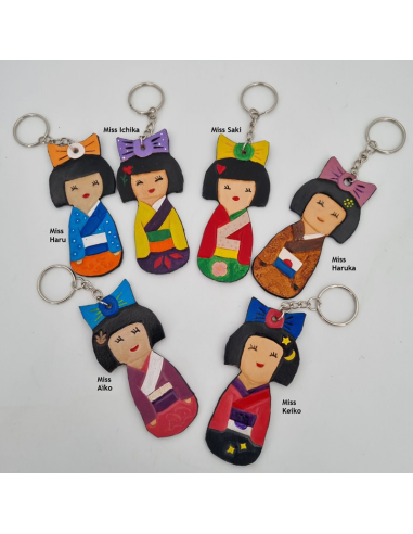 Porte-Clés en Cuir Inspirés des Kokeshi  Boutique