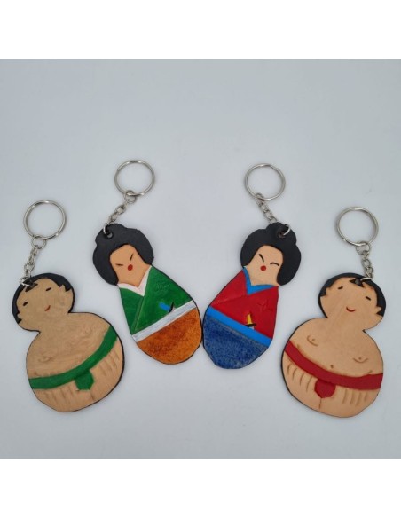 Porte-Clés en Cuir Inspirés des Kokeshi  Boutique