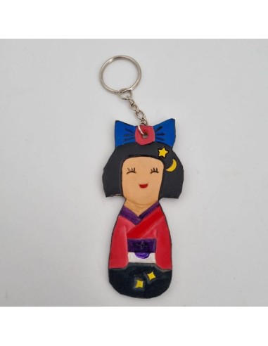 Porte-Clés en Cuir Inspirés des Kokeshi  Boutique