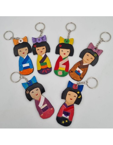 Porte-Clés en Cuir Inspirés des Kokeshi  Boutique