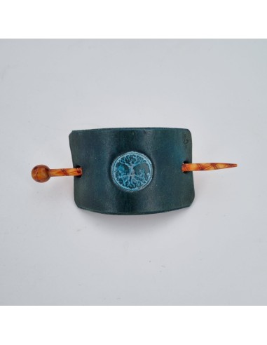 Barrette pour Cheveux en Cuir - Arbre de vie  Boutique