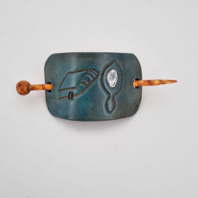 Barrette pour Cheveux en Cuir - Livre Miroir  Boutique