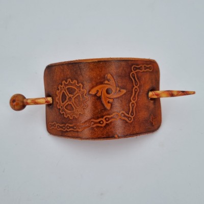 Barrette pour Cheveux en Cuir - Engrenage  Boutique