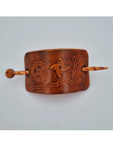 Barrette pour Cheveux en Cuir - Engrenage  Boutique