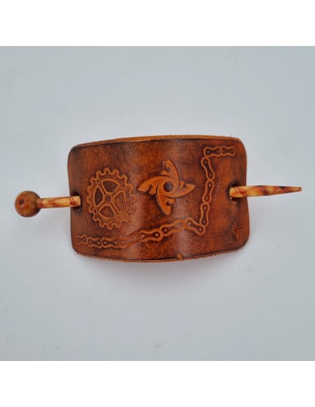 Barrette pour Cheveux en Cuir - Engrenage  Boutique