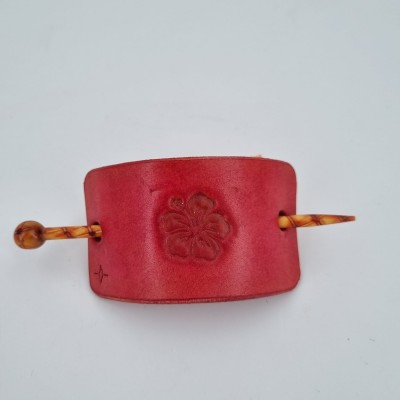 Barrette pour Cheveux en Cuir - Hibiscus  Boutique