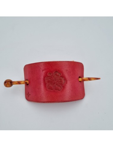 Barrette pour Cheveux en Cuir - Hibiscus  Boutique