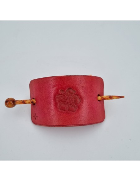 Barrette pour Cheveux en Cuir - Hibiscus  Boutique