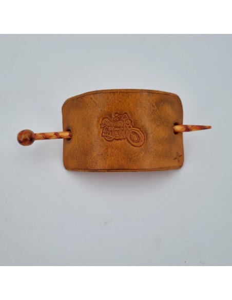 Barrette pour Cheveux en Cuir - Moto  Boutique