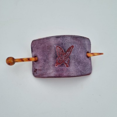 Barrette pour Cheveux en Cuir - Papillon  Boutique