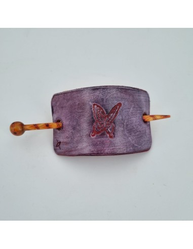 Barrette pour Cheveux en Cuir - Papillon  Boutique