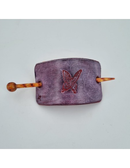 Barrette pour Cheveux en Cuir - Papillon  Boutique
