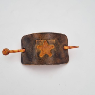 Barrette pour Cheveux en Cuir - Shérif  Boutique