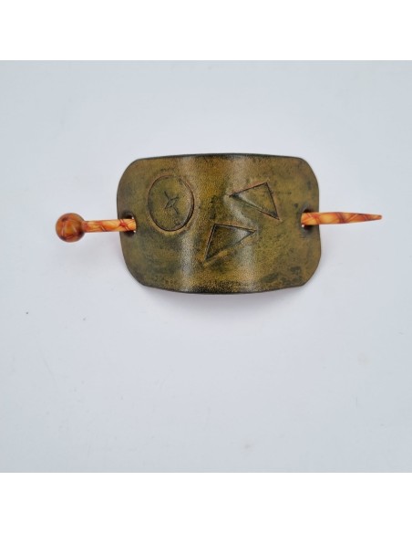 Barrette pour Cheveux en Cuir - Triangle  Boutique