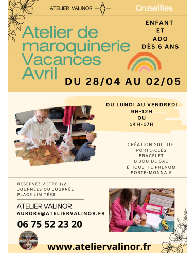 Atelier de Maroquinerie pour Enfants Vacances Avril  Boutique