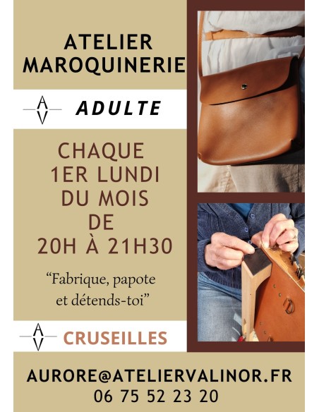 Cours Maroquinerie Adulte Lundi 20h-21h30  Boutique