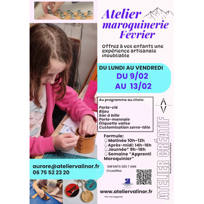 Stage Maroquinerie Enfants Vacances de Février  Boutique
