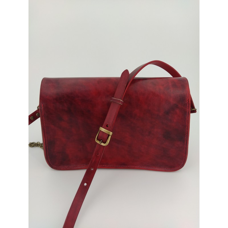 Sac en cuir steampunk Rouge  Sac à main