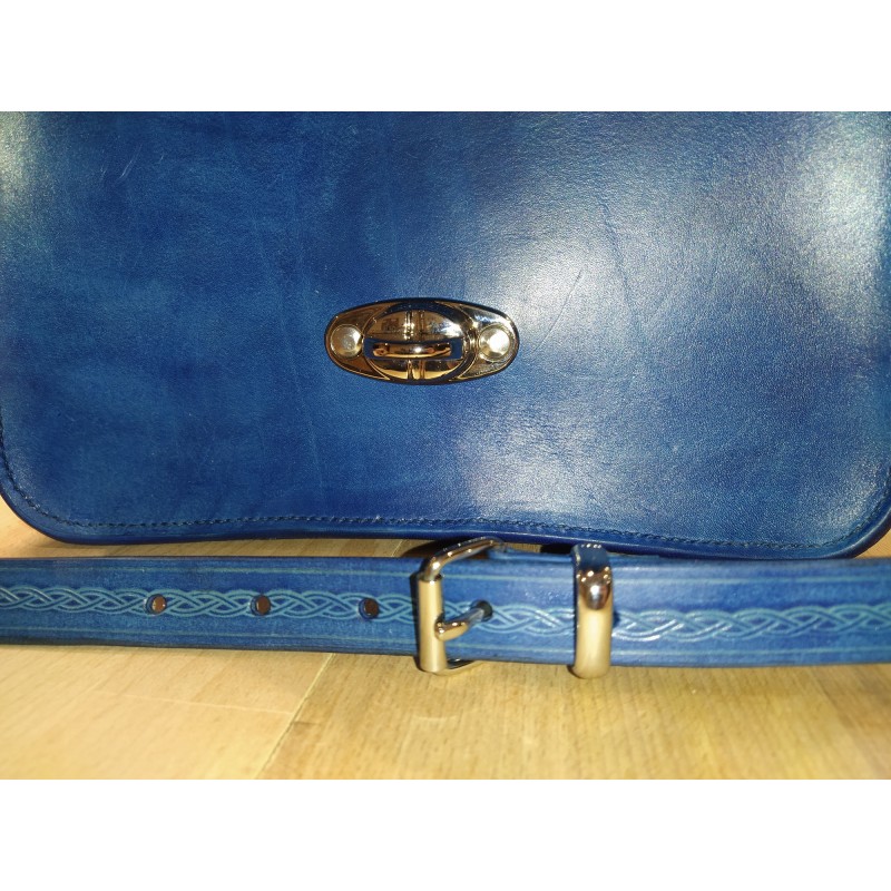 Sac cuir bleu Floral  Sac à main