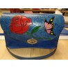 Sac cuir bleu Floral  Sac à main